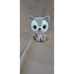 TY  Timber Beanie Babies Baby Gray White Cat Glitter Bordered Eyes 2017 3 Inch